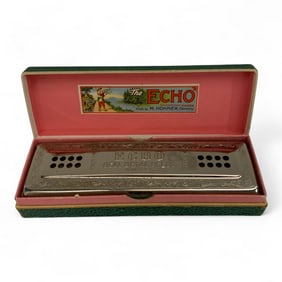 M. Hohner Echo Harp Harmonica In Original Case