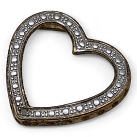 Sterlin & Diamond Gold Tone Heart Pendant
