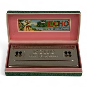 M. Hohner Echo Harp Harmonica In Original Case