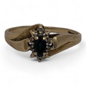 10k Yellow Gold & Sapphire Ring