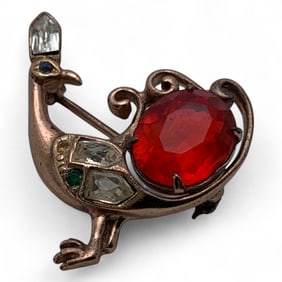 Sterling Silver & Rose Gold Vermeil Bird Pin