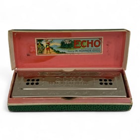 M. Hohner Echo Harp Harmonica In Original Case