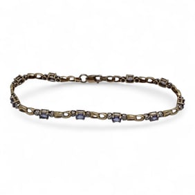 10k Gold Diamond & Purple Tourmaline Bracelet