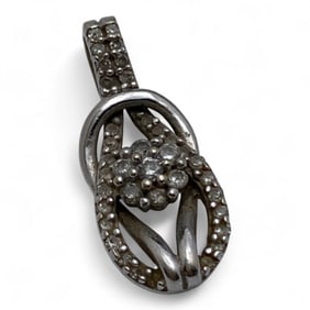 10k White Gold & Diamond Pendant