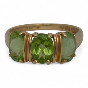 14k Yellow Gold & Green Citrine Ring