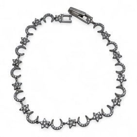 Silver Bracelet With Clear Stones