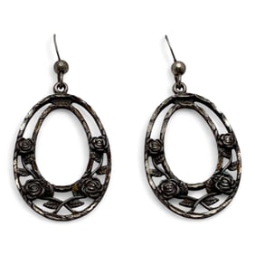 Sterling Silver Rose Earrings