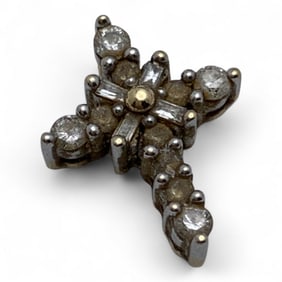 10k Yellow Gold & Diamond Cross Pendant