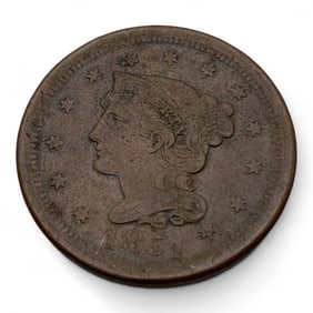 1851 Braided Hair Liberty Head Large Cent