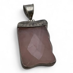 Sterling Silver & Pink Quartz Pendant