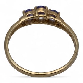 14k Yellow Gold Diamond & Purple Tourmaline Ring