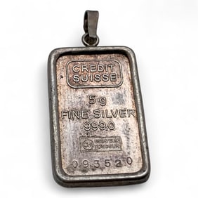5g 999.0 Fine Silver Bar Pendant