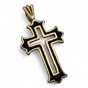 14k Yellow Gold Cross Pendant