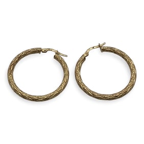 Pair Of 14k Yellow Gold Hoop Earrings