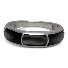 Sterling Silver & Abalone Stone Ring