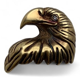 14k Yellow Gold & Diamond Eagle Pendant