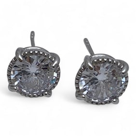 Sterling Silver & Clear Stone Earrings