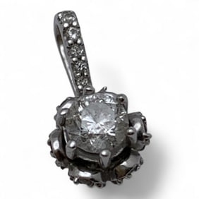 14k White Gold & Diamond Pendant