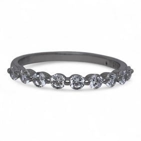 Sterling Silver Ring With Clear Stones