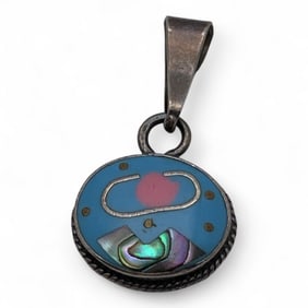 Mexico Sterling Silver Enameled Pendant