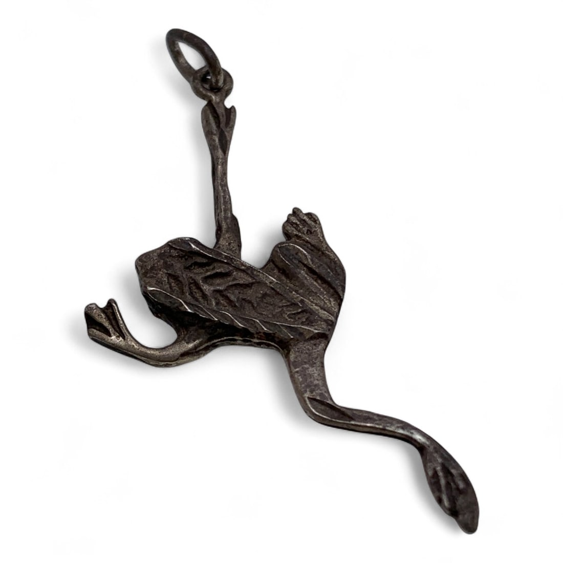 Silver Frog Pendant: Tests Silver - 2" Long - 2.5 Grams