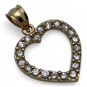 14k Yellow Gold & Diamond Heart Pendant