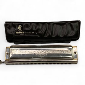 M. Hohner 64 Chromonica Harmonica In Case