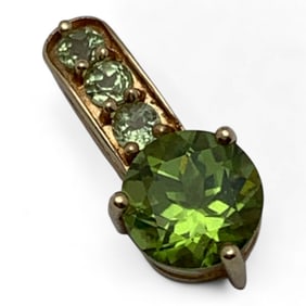 14k Yellow Gold & Green Citrine Pendant