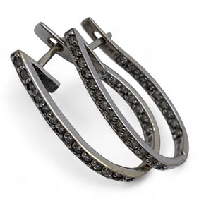 14k White Gold & Diamond Earrings