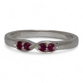 Sterling Silver Ring With Rubies