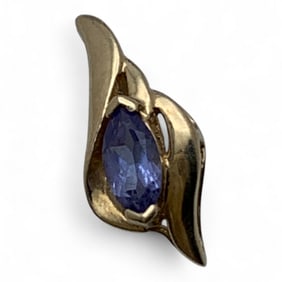 14k Yellow Gold & Purple Tourmaline Pendant