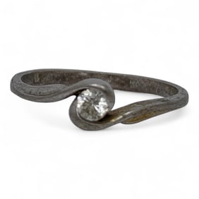 Sterling Silver & Clear Stone Ring