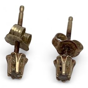 14k Yellow Gold & Diamond Earrings