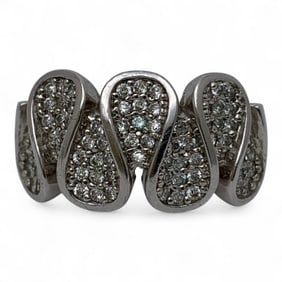 Sterling Silver And Clear Stone Ring