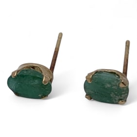 14k Yellow Gold & Emerald Earrings