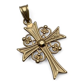 14k Yellow Gold Cross Pendant