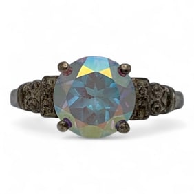 Sterling Silver Ring With Mystic Stone