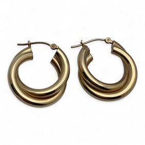Pair Of 14k Yellow Gold Hoop Earrings