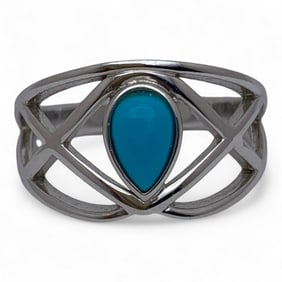 Sterling Silver Ring With Blue Stone