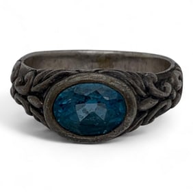 Sterling Silver And Topaz Ring