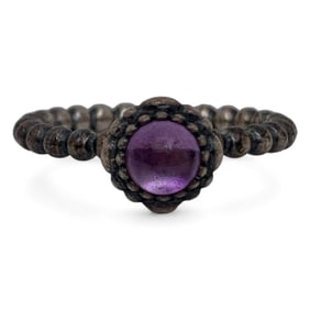 Silver & Purple Stone Ring