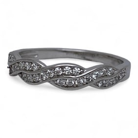 Silver Ring With Clear Stones