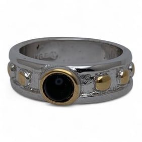18k Gold Electroplate Ring With Stone