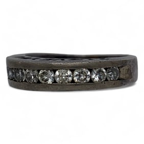 Sterling Silver Ring With Clear Stones