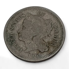1865 3 Cent Nickel Silver Piece