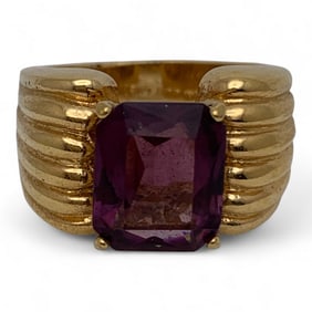 18k Gold Filled Ring With Purple Stone