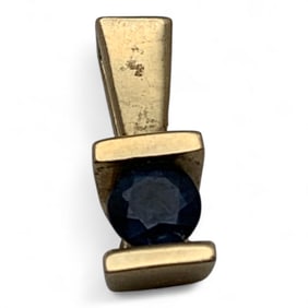 10k Yellow Gold & Blue Sapphire Pendant