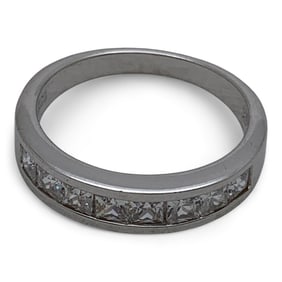 Sterling Silver Ring With Clear Stones