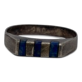 980 Silver & Blue Stone Ring