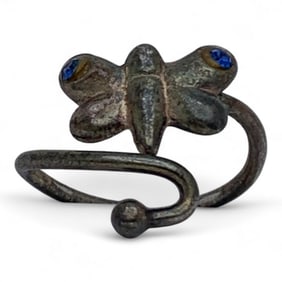 Silver Butterfly Ring With Blue Stones